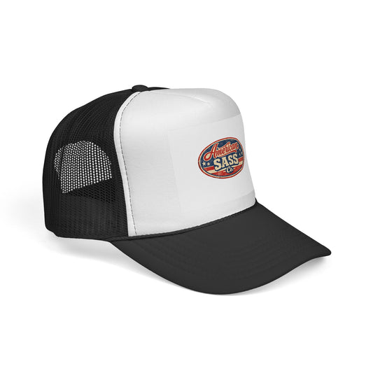 Trucker Cap — 'American Sass Co.' Vintage Flag Patch