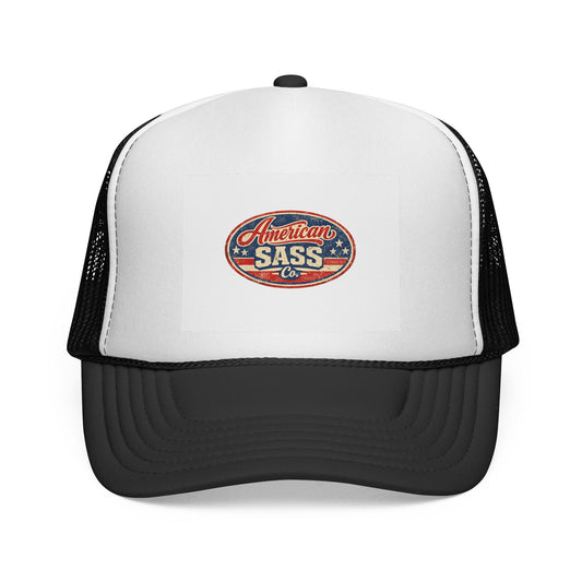 Trucker Cap — 'American Sass Co.' Vintage Flag Patch